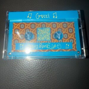 Gucci Turquoise Blue Decorative Cassette Case